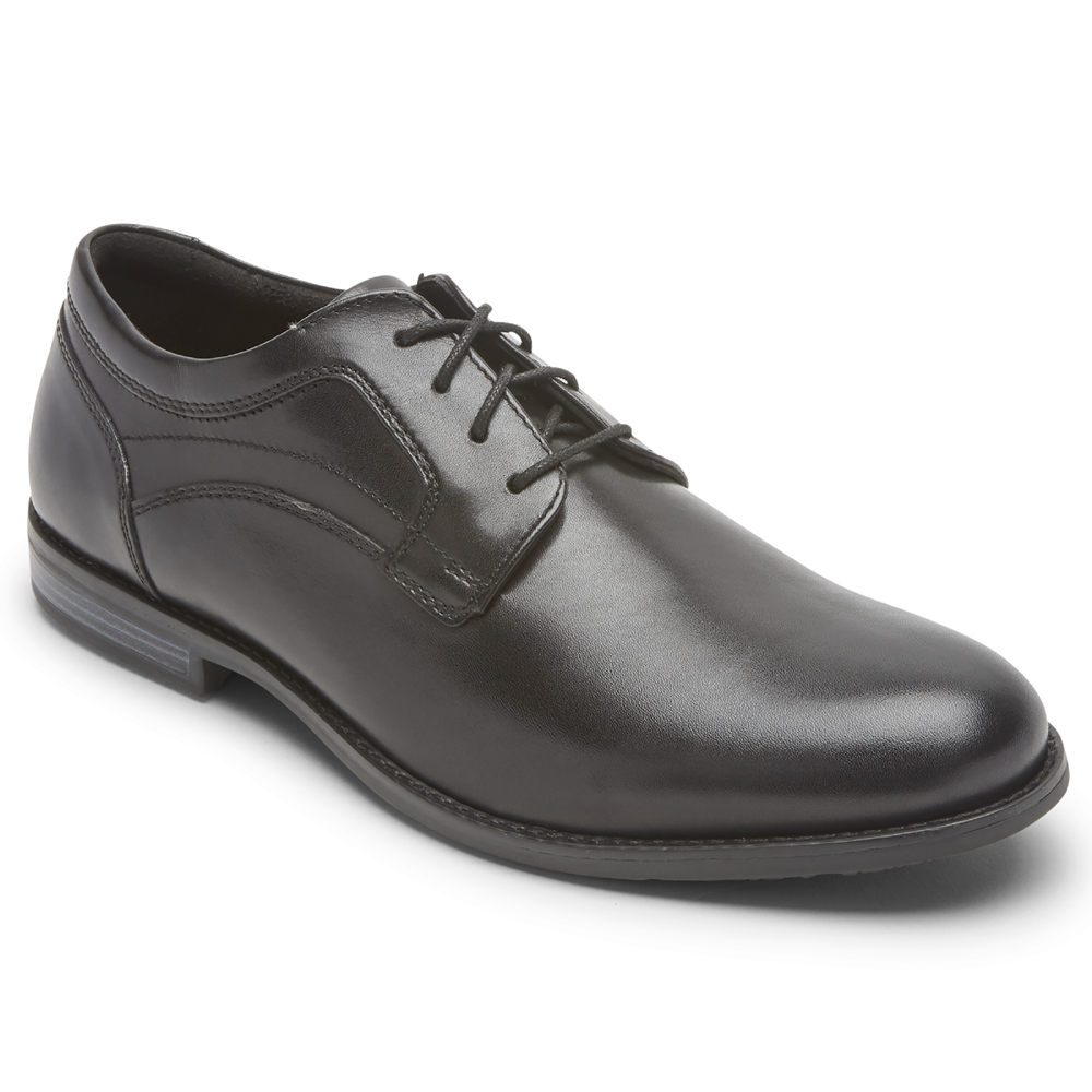 Rockport Singapore Mens Oxfords - Dustyn Plain Toe Black - PO4562803